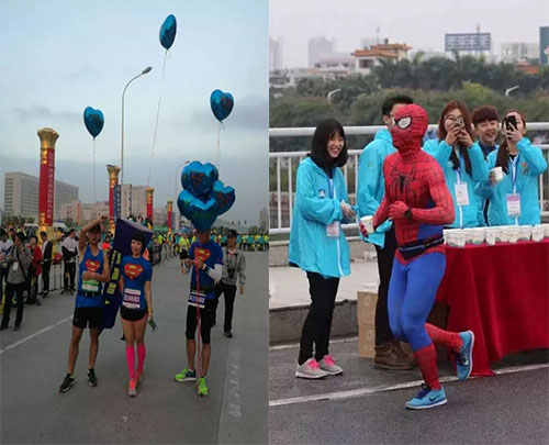 超人、蜘蛛俠參加馬拉松